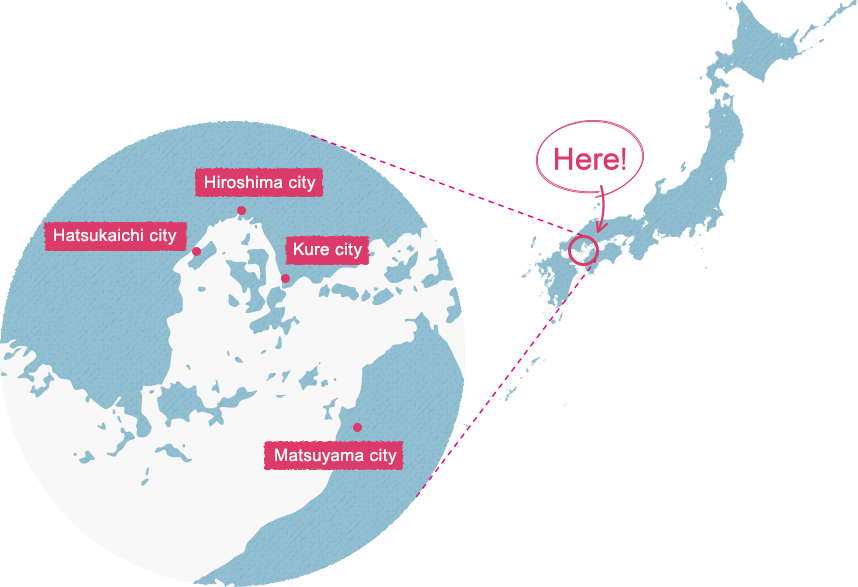 Here！ miyajima hiroshima-city kure-city Hatsukaichi-city